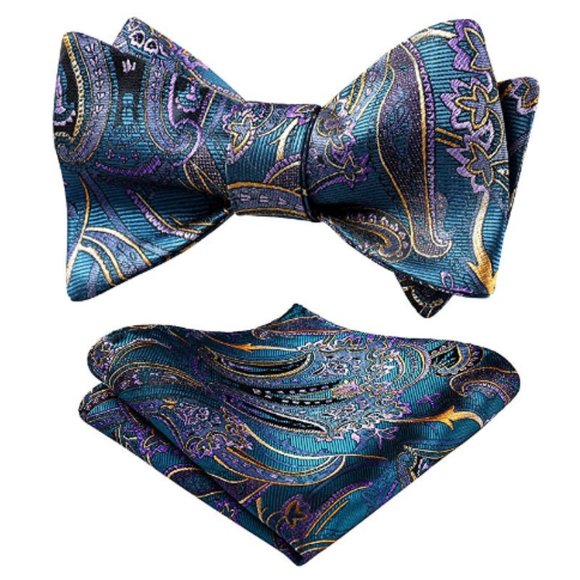 Other - Men's Paisley Floral Jacquard Woven Party Bow Tie